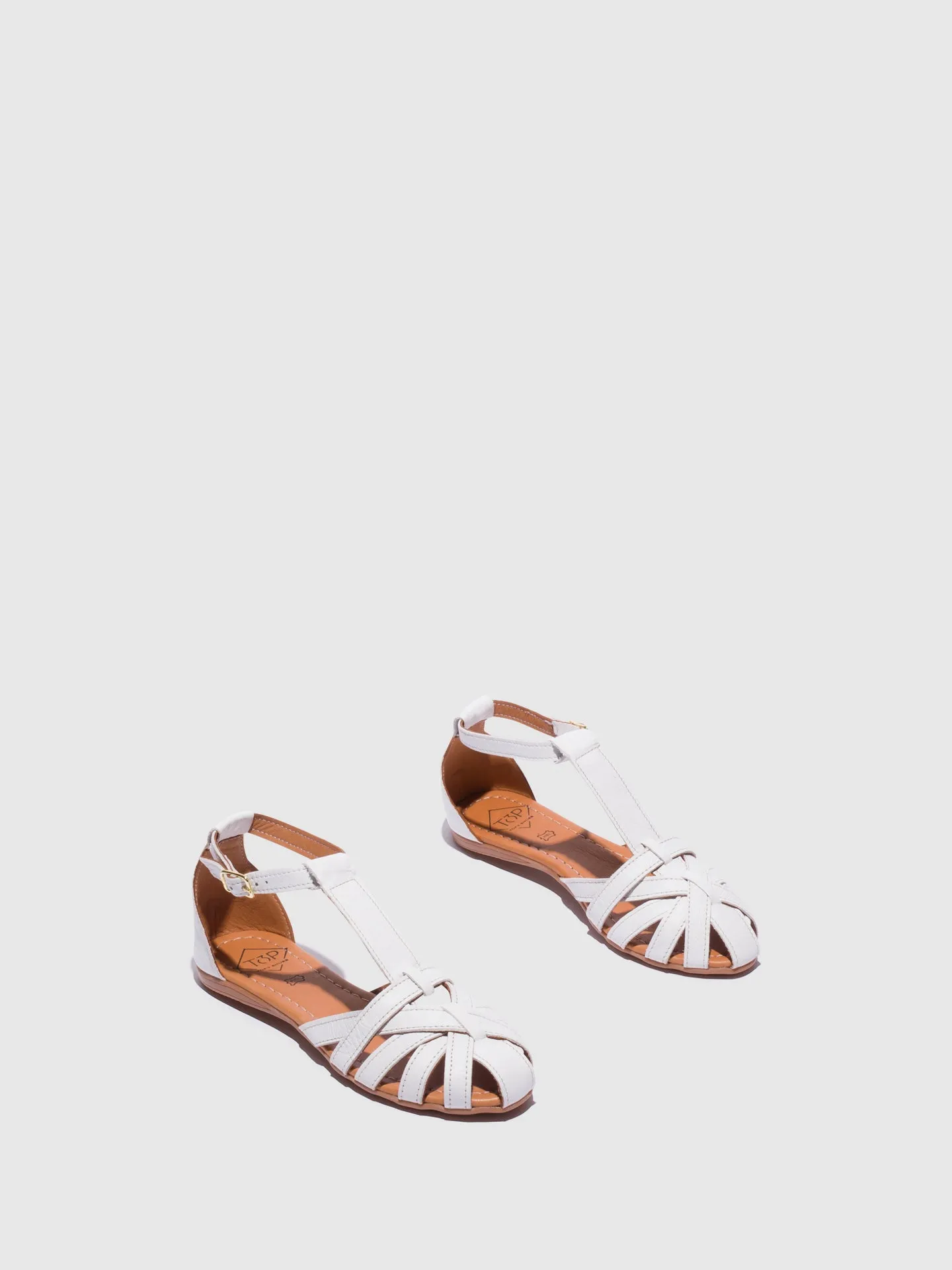 White Ankle Strap Sandals