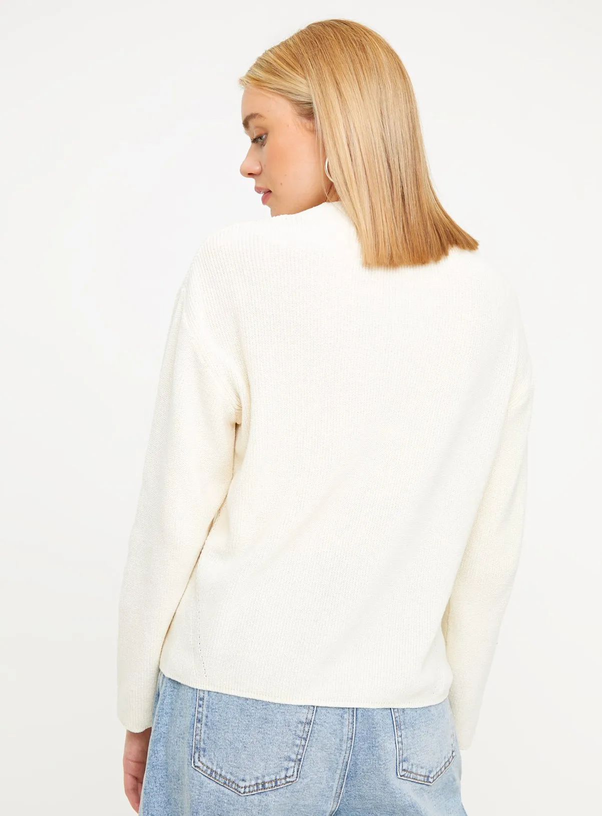 White High V Neck Jumper in Size 16 from Tu - Buy Now.