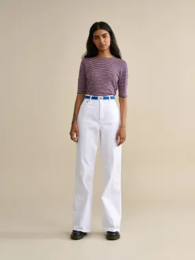 white jeans with 28 waist and Bellerose Plume design