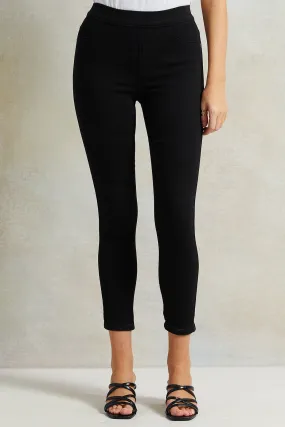 Women Black Skinny Knit Jeggings