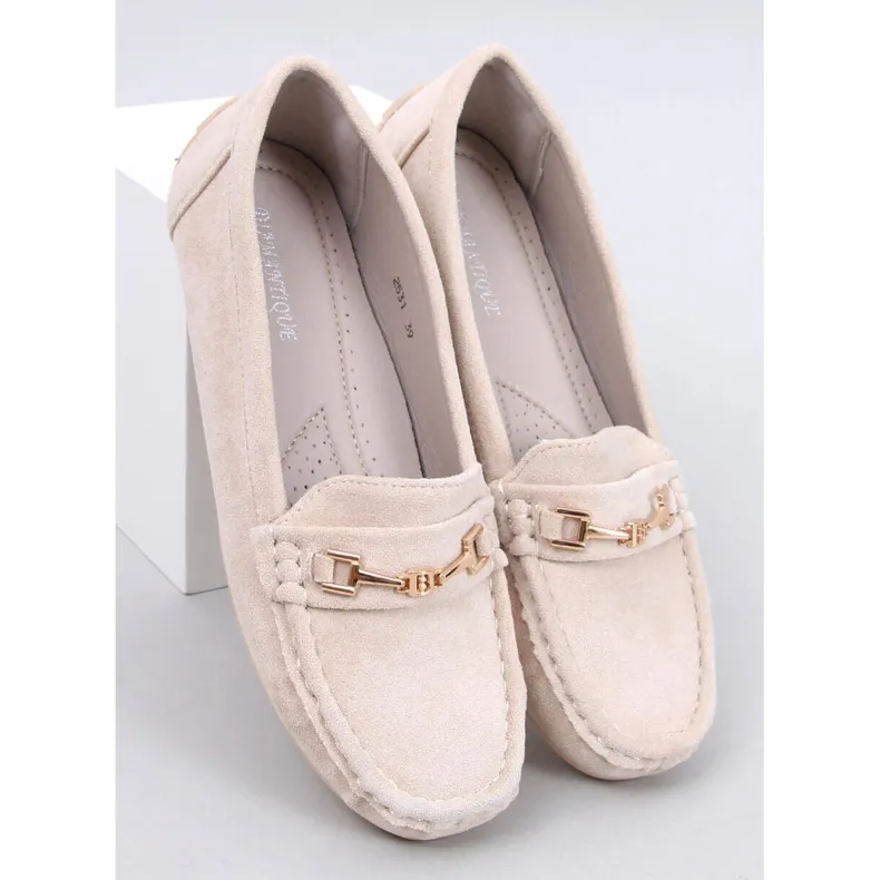 Women's Sourd Beige Suede Moccasins