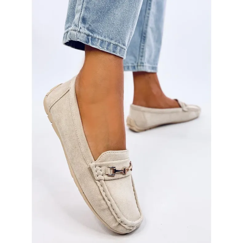 Women's Sourd Beige Suede Moccasins