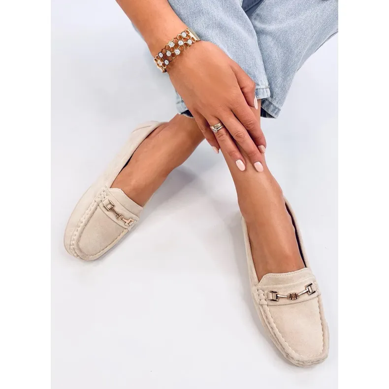 Women's Sourd Beige Suede Moccasins