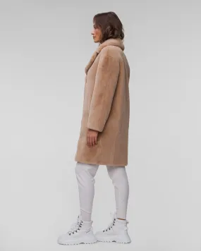 Women’s beige fur Stand Studio Camille Cocoon Coat 611379070-10301