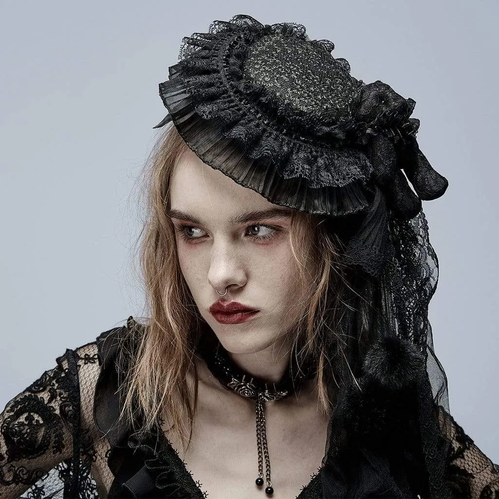 Women's Gothic Ruffle Lace Hat