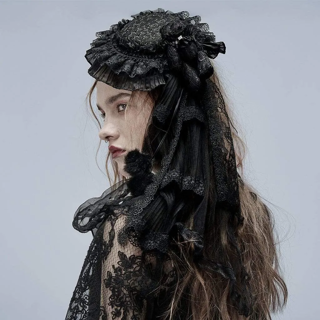 Women's Gothic Ruffle Lace Hat