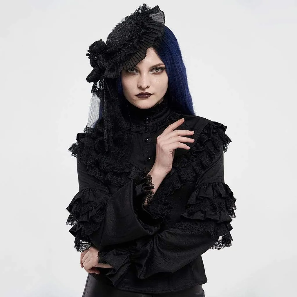 Women's Gothic Ruffle Lace Hat