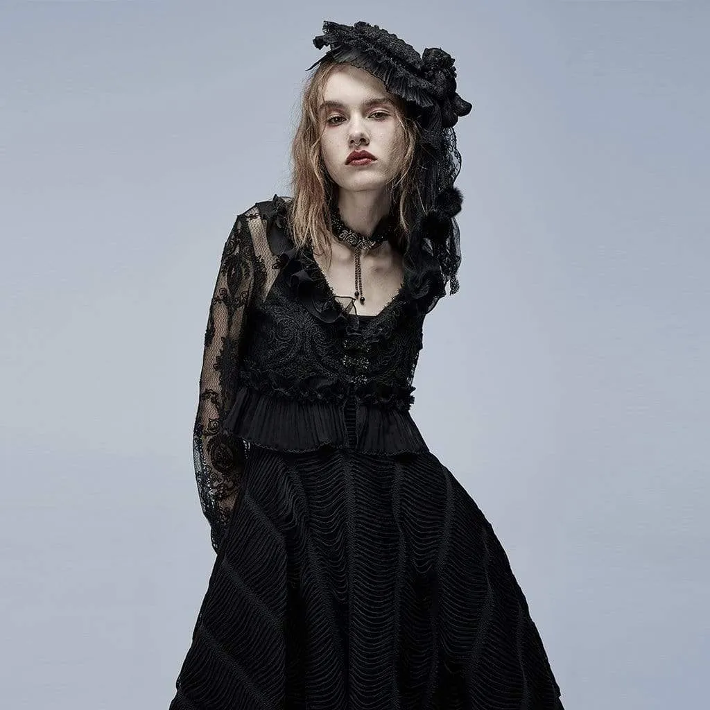 Women's Gothic Ruffle Lace Hat