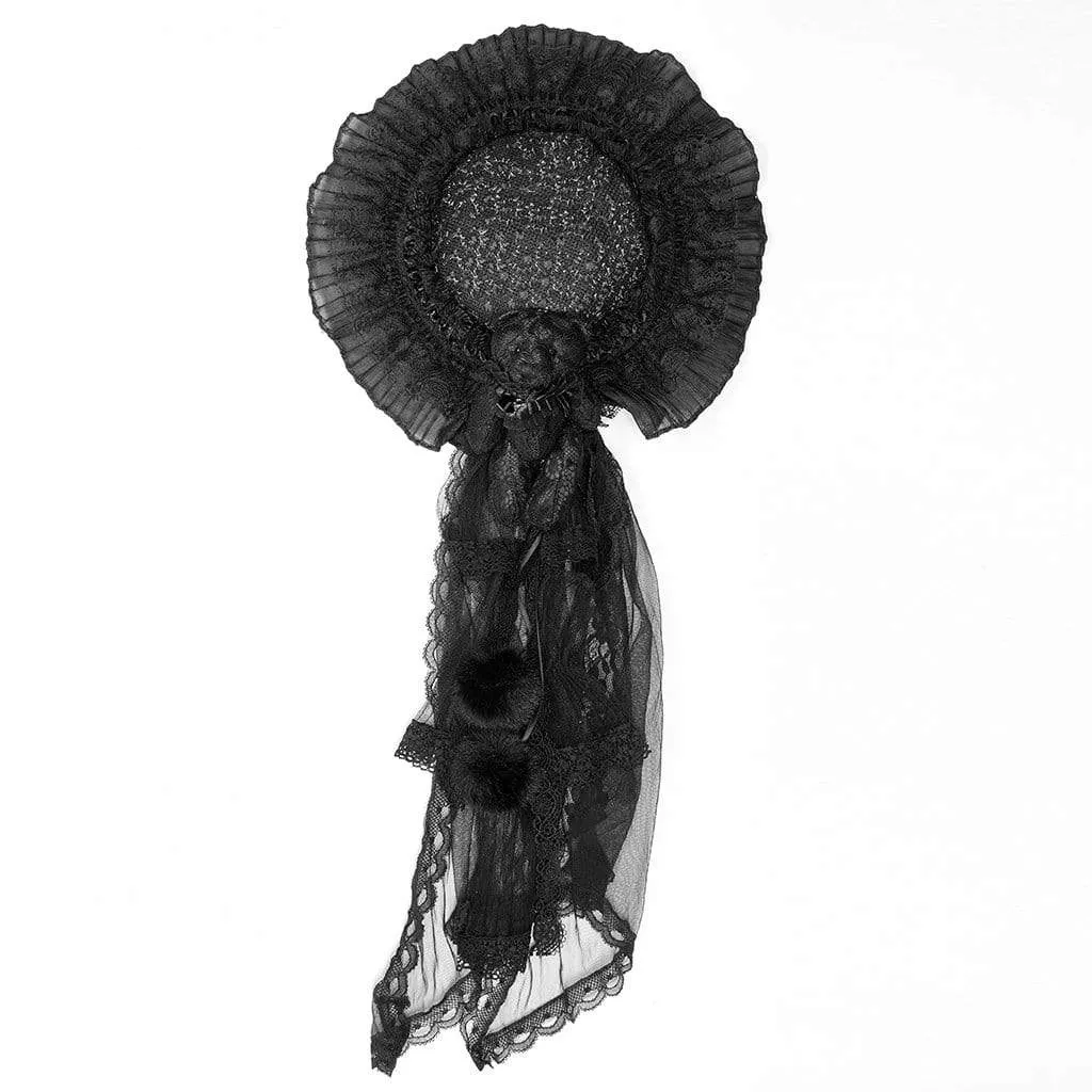 Women's Gothic Ruffle Lace Hat