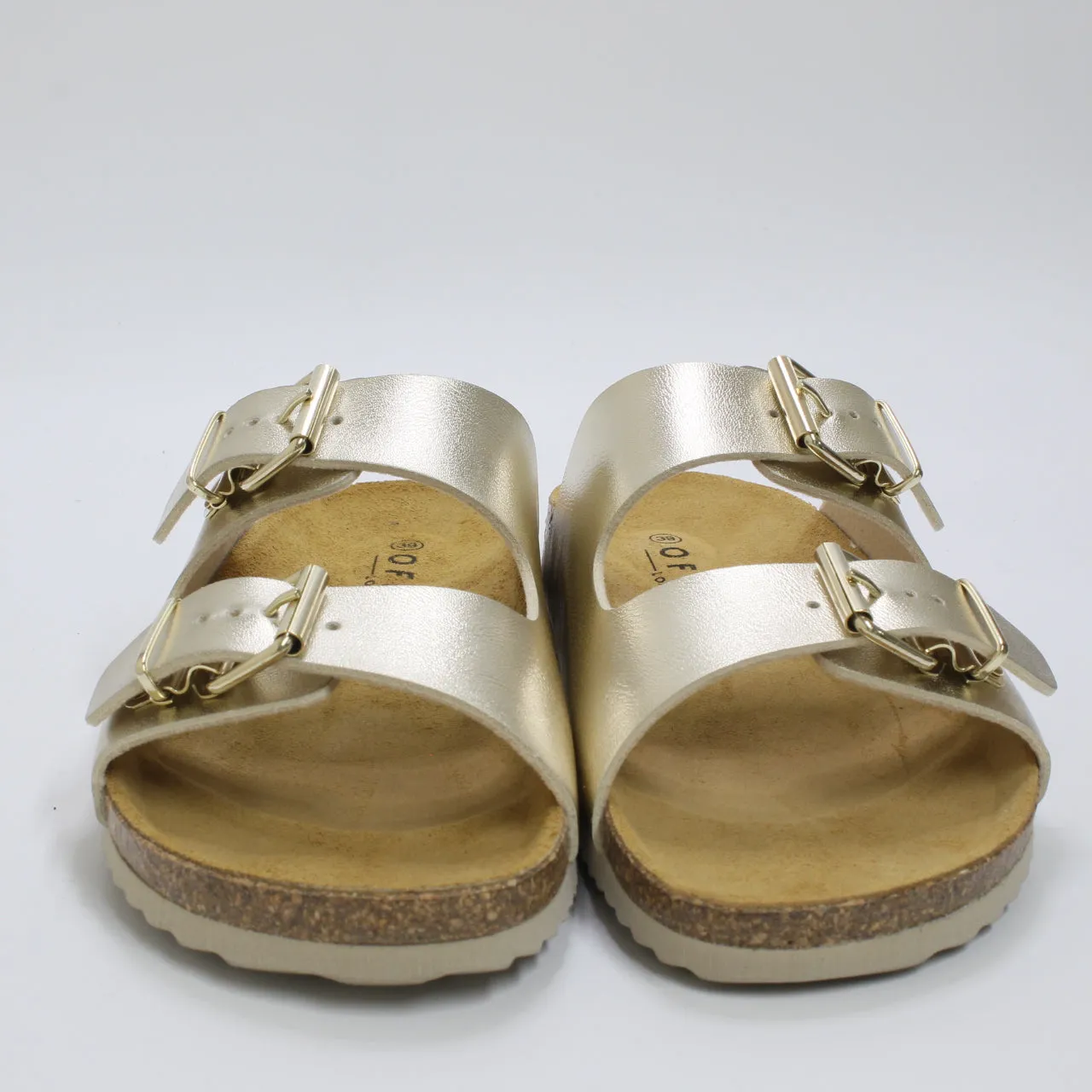 Gold Double Buckle Sandals for Women in Seville Office