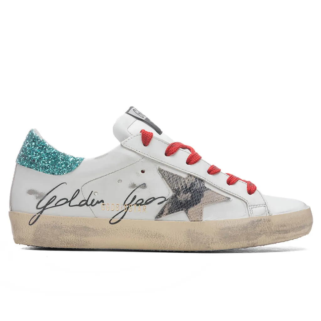 White/Beige Grey Phyton Super-Star Sneakers for Women