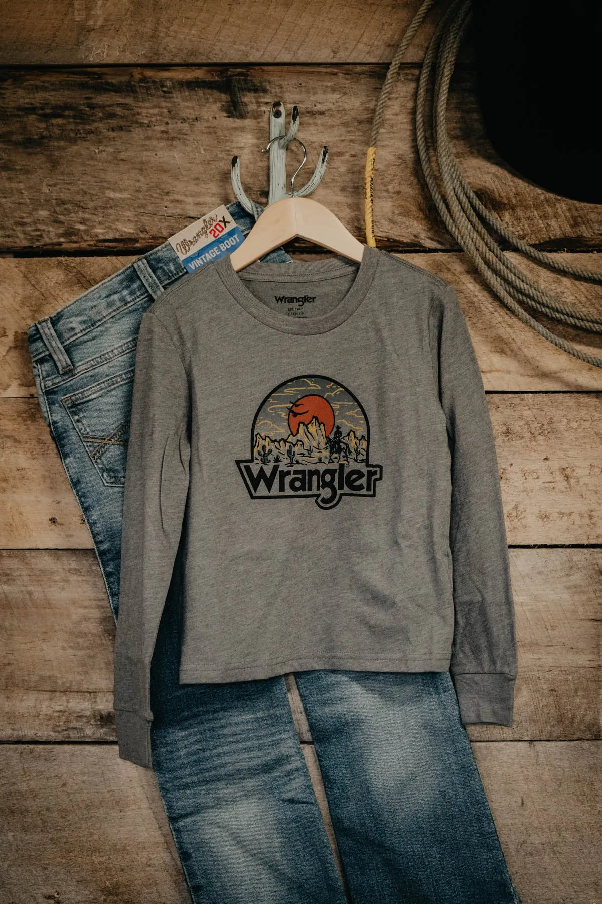 Wrangler Boys Desert Sunset Long Sleeve T-shirt (XXS-XL)