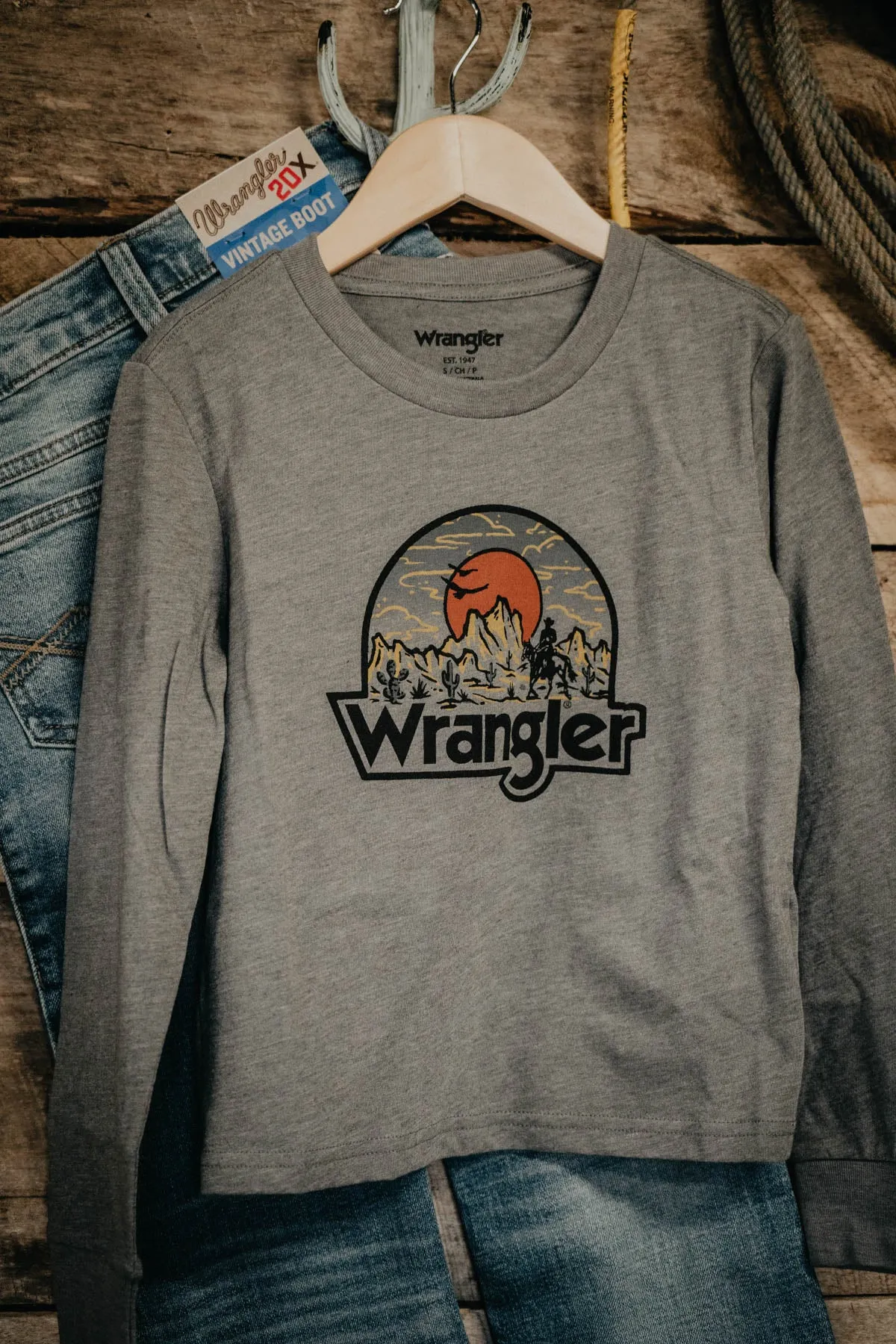 Wrangler Boys Desert Sunset Long Sleeve T-shirt (XXS-XL)