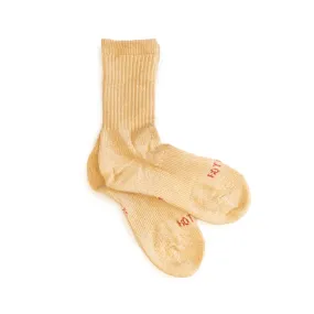 Yellow Organic Cotton Double Face Mini Crew Socks