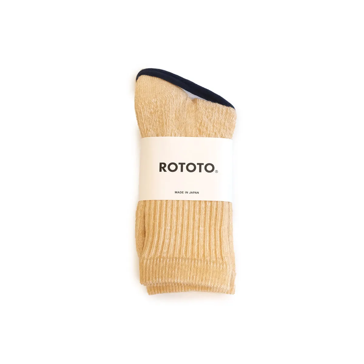 Yellow Organic Cotton Double Face Mini Crew Socks