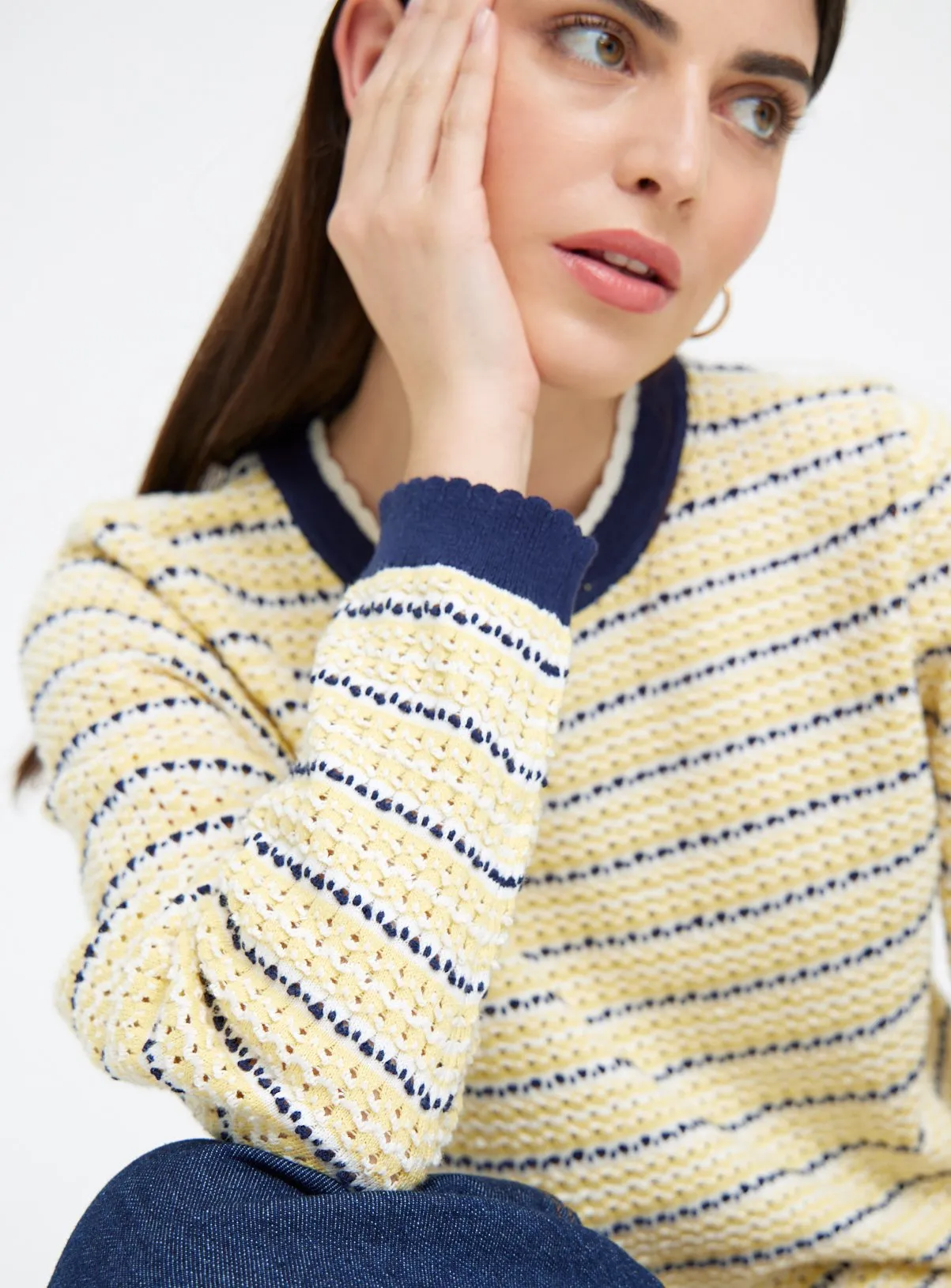 Yellow Stitch Stripe Cropped Jumper 18 - Buy Online at Tu.