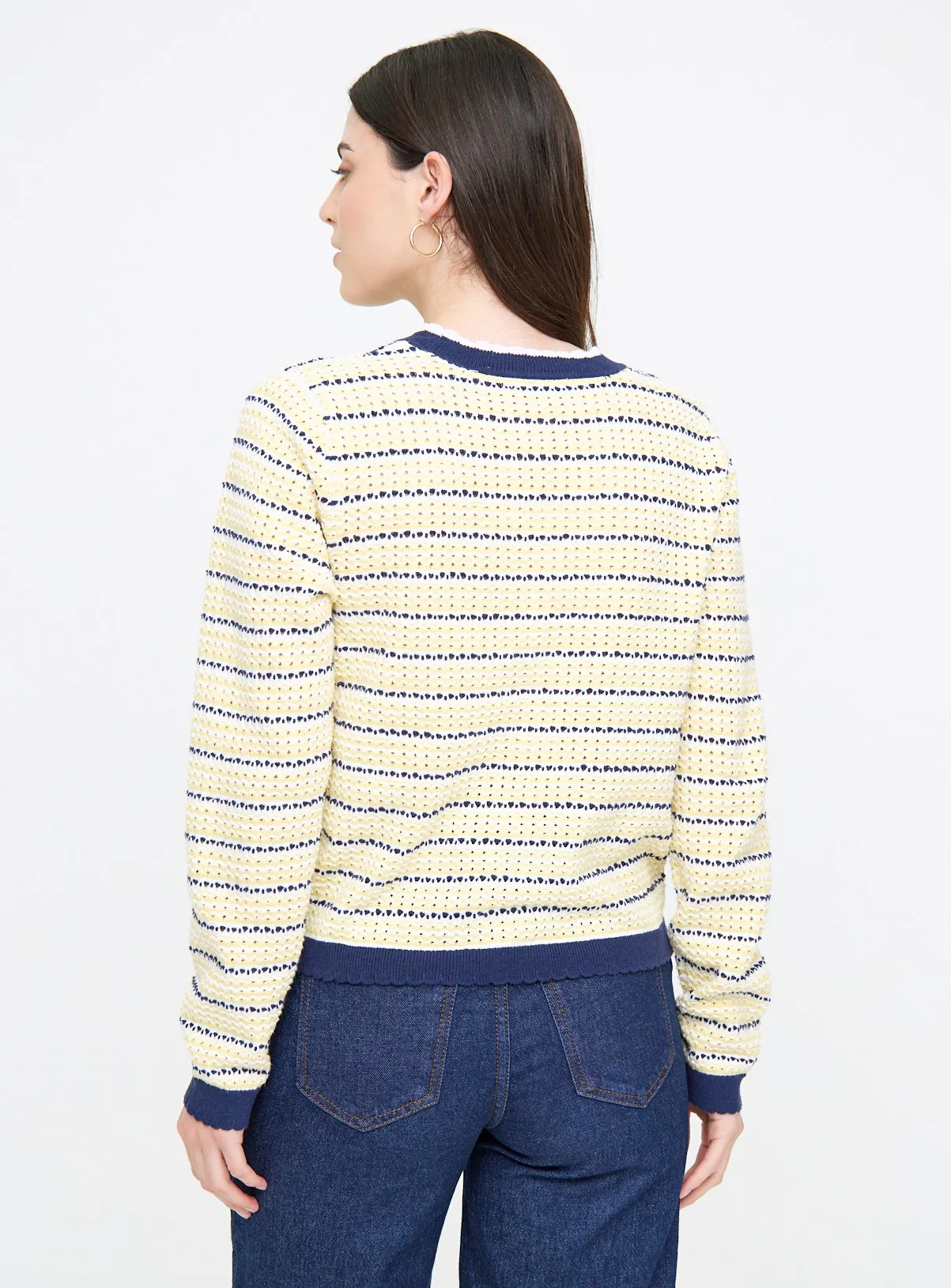 Yellow Stitch Stripe Cropped Jumper 18 - Buy Online at Tu.