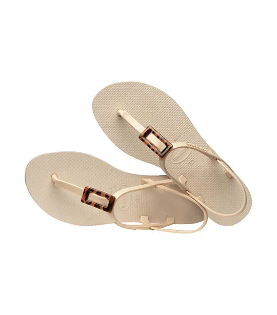 You Paraty Buckle Turtle Sandals Beige