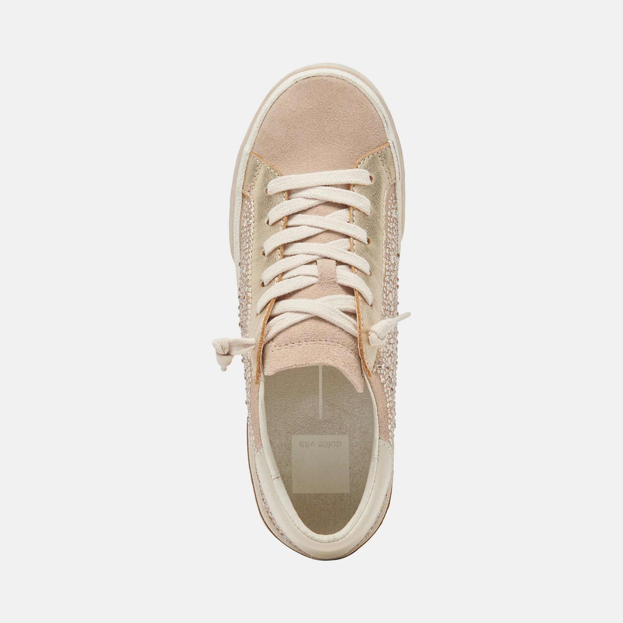 ZINA CRYSTAL SNEAKERS GOLD SUEDE