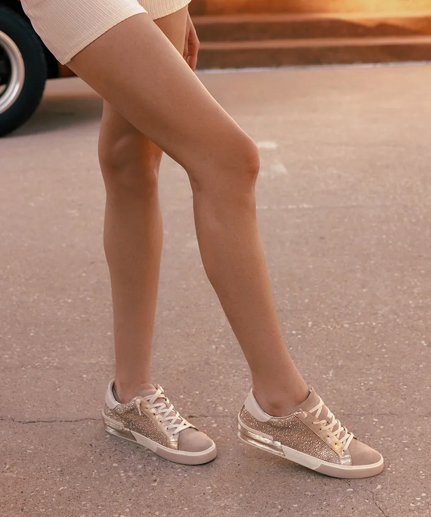 ZINA CRYSTAL SNEAKERS GOLD SUEDE