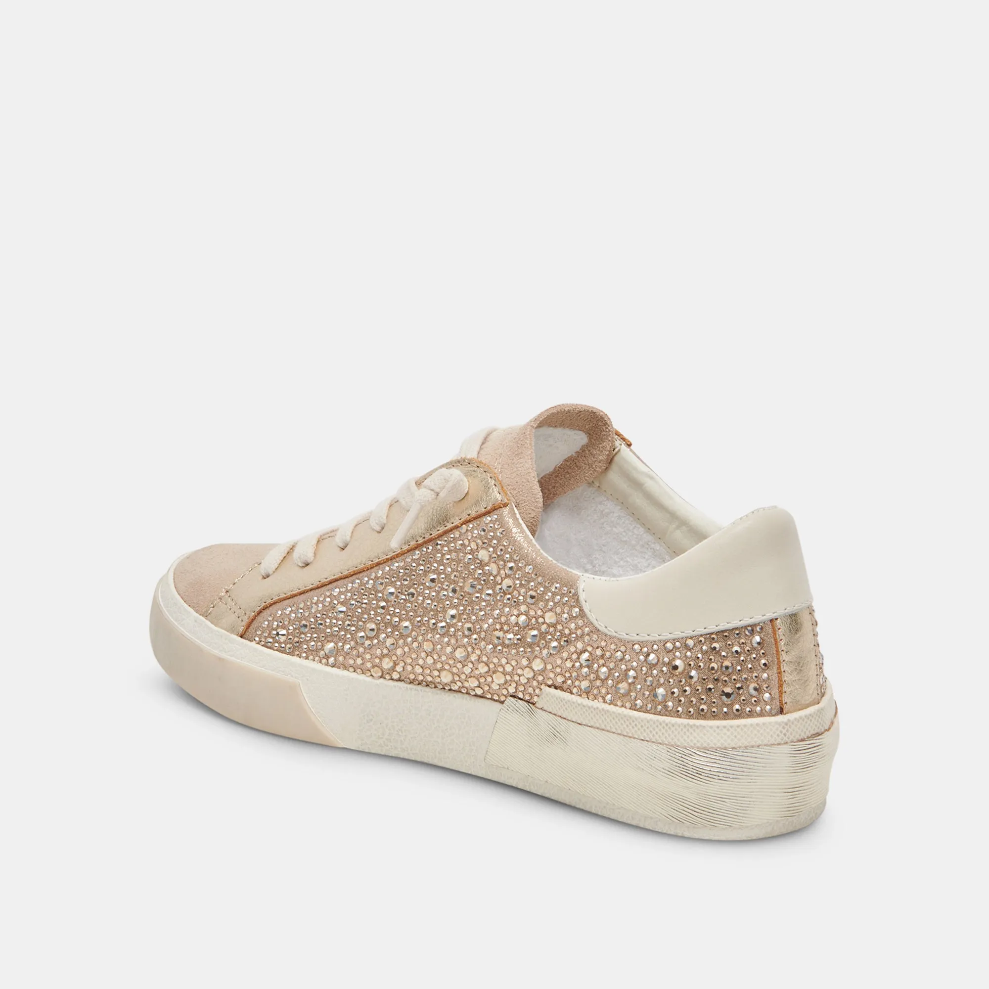 ZINA CRYSTAL SNEAKERS GOLD SUEDE