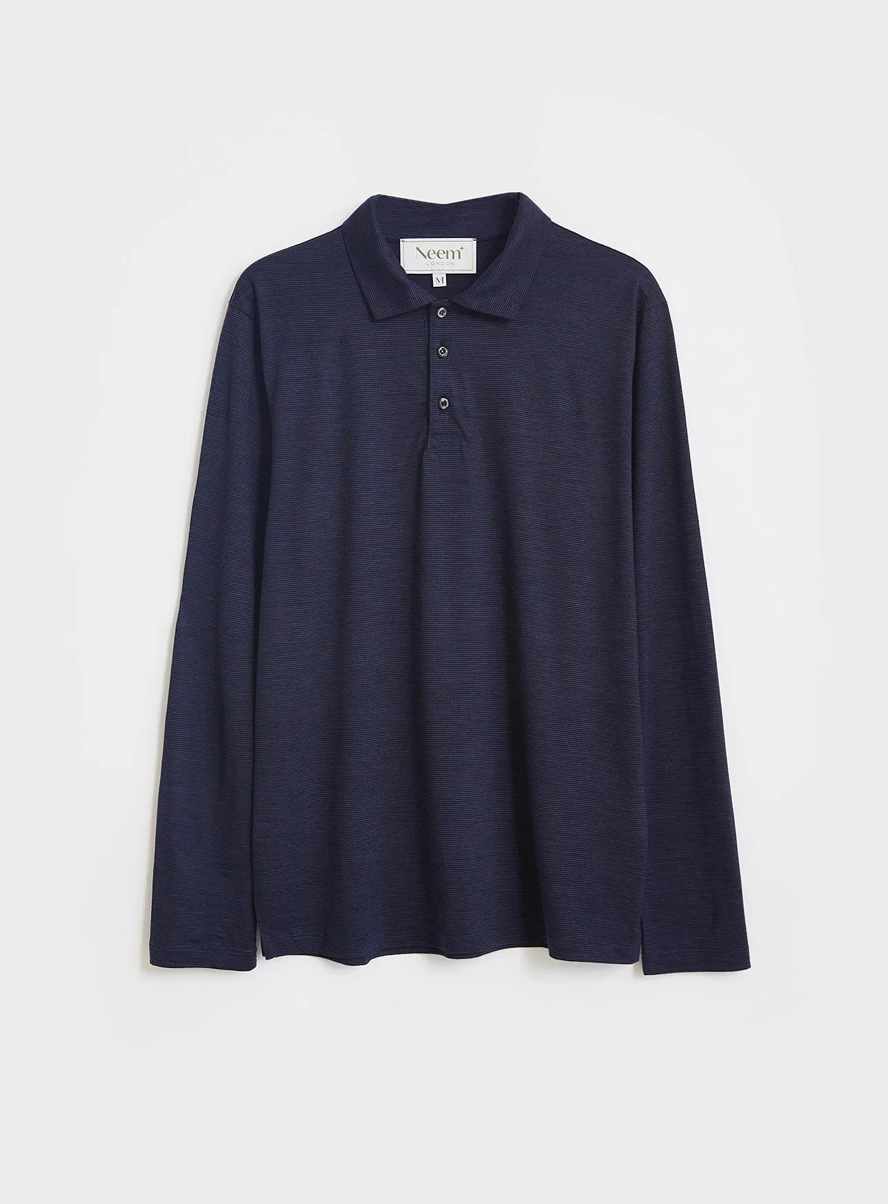 ZQ Merino Navy Stripe Long Sleeve Polo